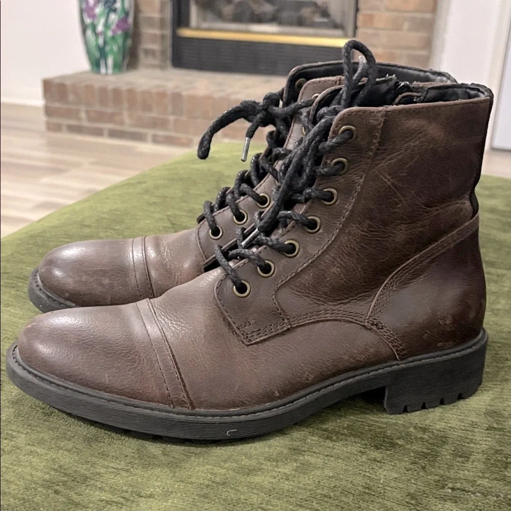 Frye and Co. Cody Men’s Leather Lace‎ Up Distressed Brown Boots Size 8.5